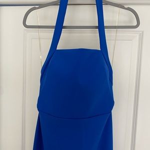 Royal blue halter Tarik Ediz gown